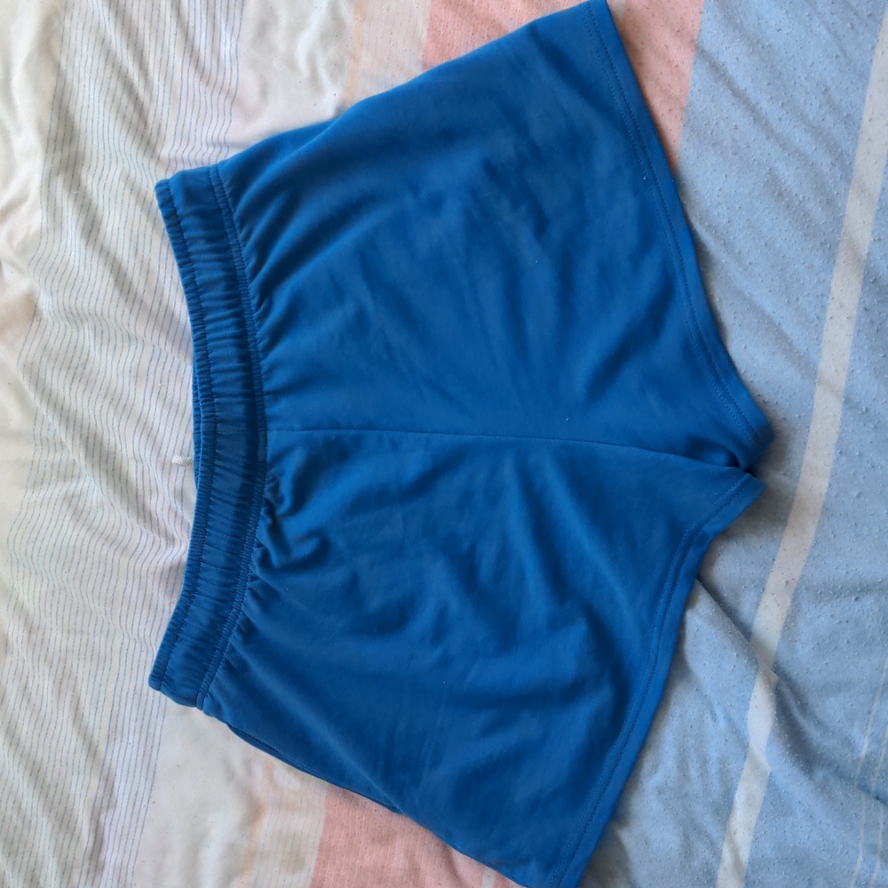 Blue Highwaisted Drawstring Shorts - Picture 6 of 7